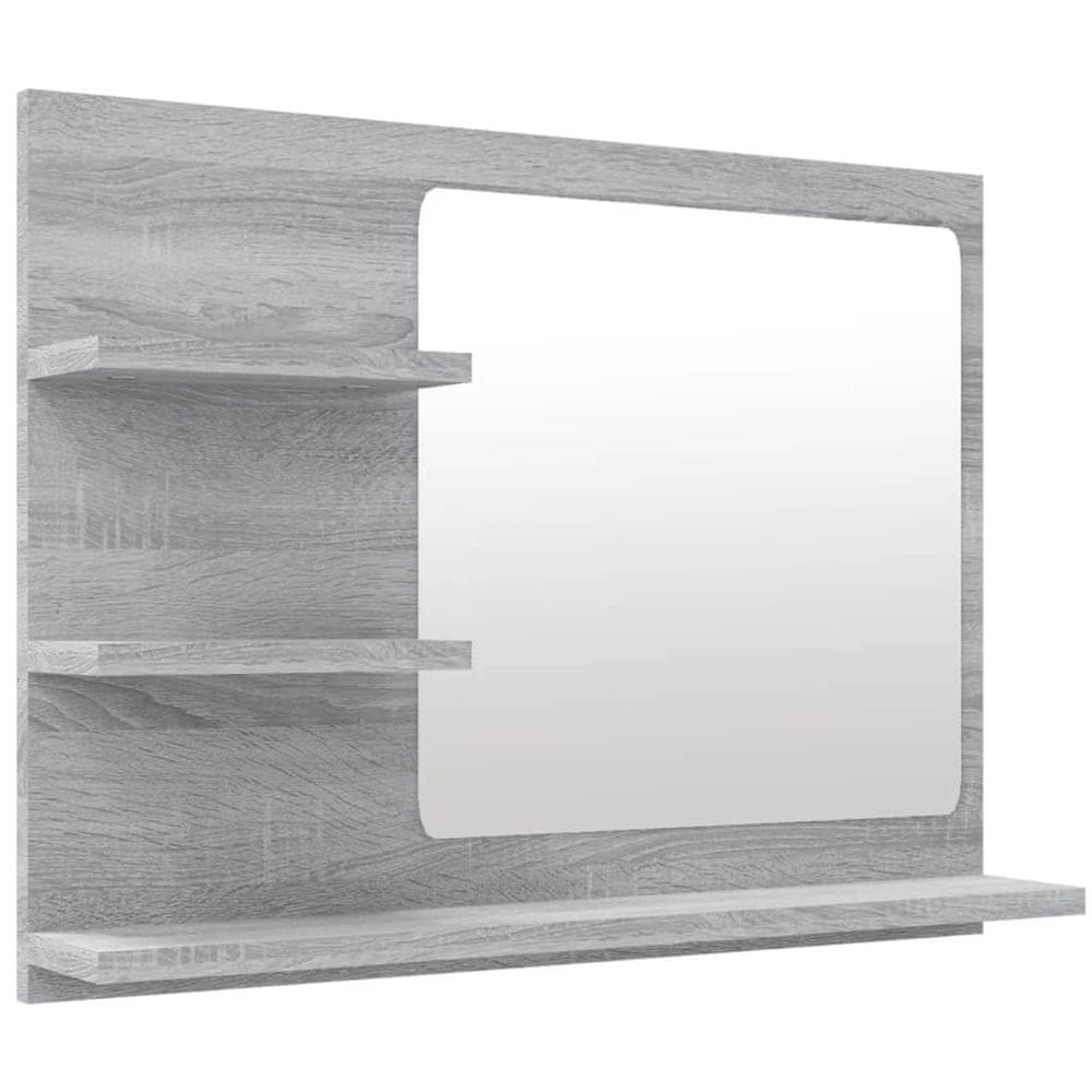 Vidaxl Kúpeľňové zrkadlo sivý dub sonoma 60x10,5x45cm spracované drevo